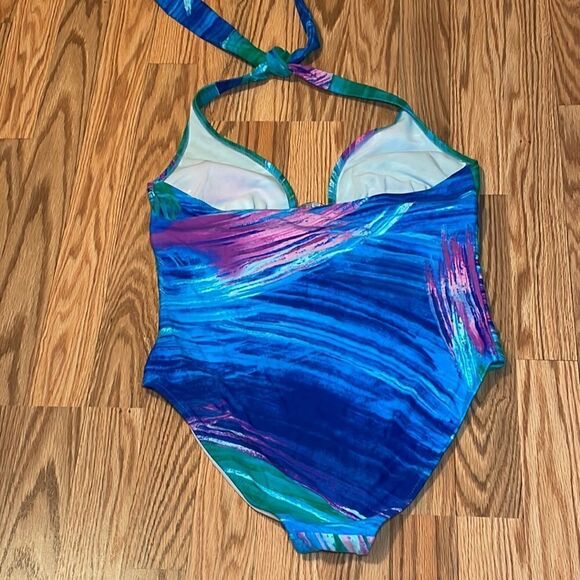 Vintage Halter Swimsuit, 1 piece swim suit, Large - Picture 4 of 7